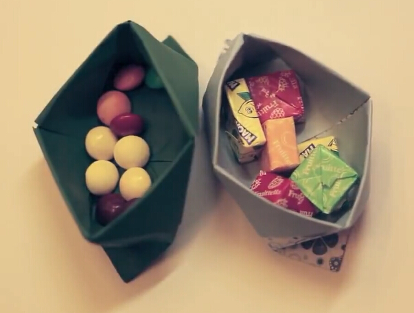 收纳盒制作_超级可爱的糖果折纸盒子收纳盒手工DIY自制教程