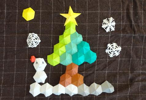 圣诞节折纸拼纸圣诞树|圣诞画的手工DIY制作教程