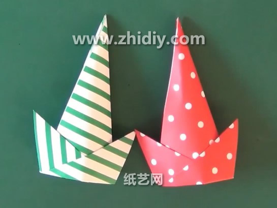 手工折纸大全教你学习儿童简单折纸圣诞帽的折法制作