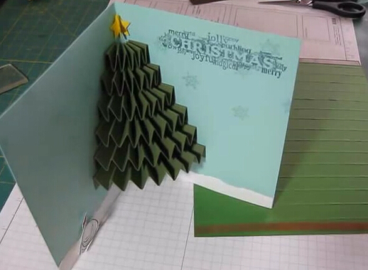 立体圣诞树圣诞贺卡制作手工DIY教程
