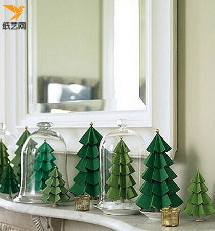 手工折纸欧美系十足的圣诞树快速教程