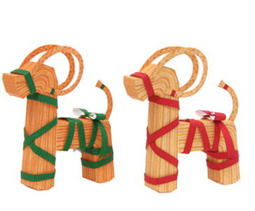 【纸模型】圣诞驯鹿圣诞树装饰吊饰的手工纸模型DIY制作纸模图纸和教程