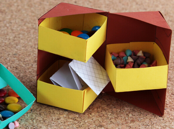 抽屉式收纳盒手工自制折纸DIY教程