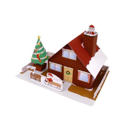 【纸模型】圣诞节圣诞小屋纸模型图纸和最新的手工制作教程