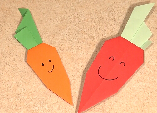 儿童节手工折纸小萝卜的儿童折纸视频教程