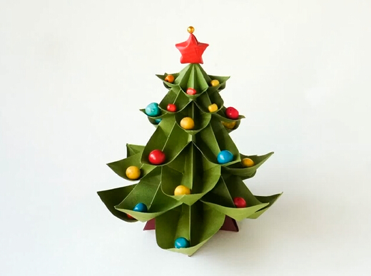 可爱圣诞树手工折纸制作教程手把手教你学圣诞节折纸圣诞树