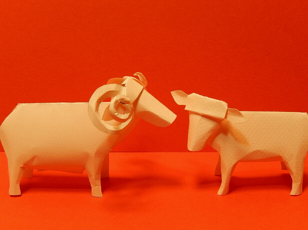 新年手工纸艺羊切纸羊的纸雕手工制作教程