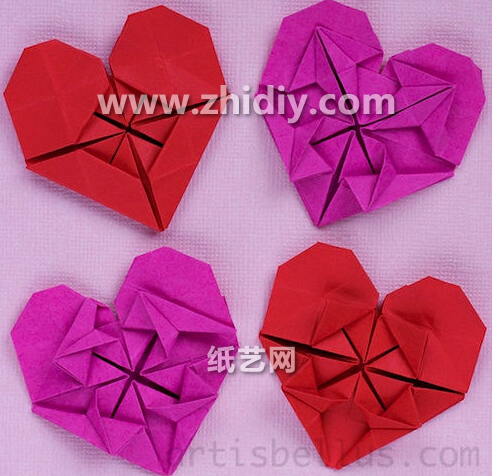 手工折纸心的折法教程教你学会情人节手工折纸心的制作细节