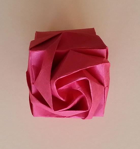 折纸玫瑰盒子的折法视频手工制作教程