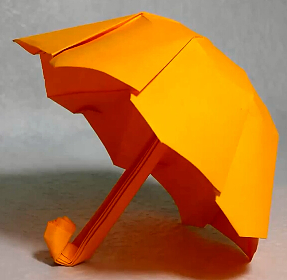 折纸雨伞|折纸太阳伞手工折纸视频教程