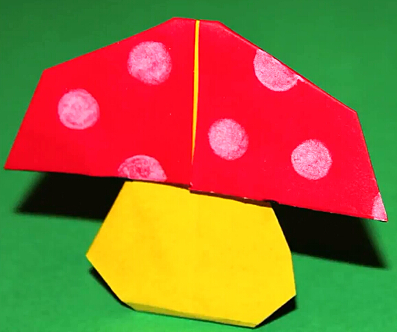 折纸蘑菇|儿童折纸手工小蘑菇如何制作