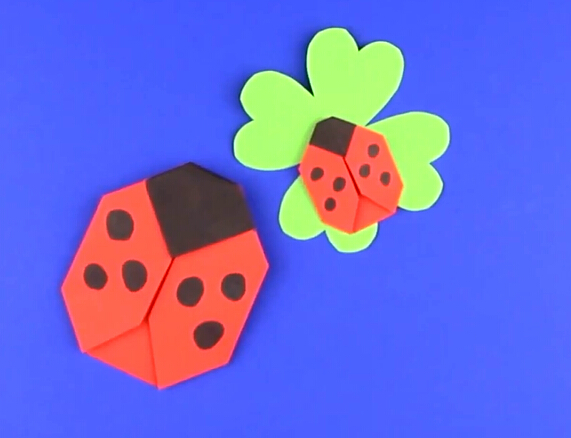 儿童折纸七星瓢虫的手工折纸折法视频DIY制作教程
