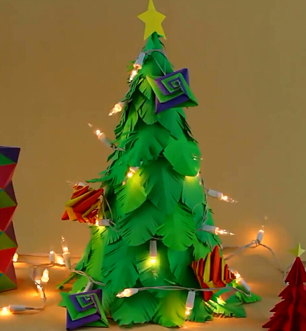 圣诞树简单手工DIY纸艺设计和制作