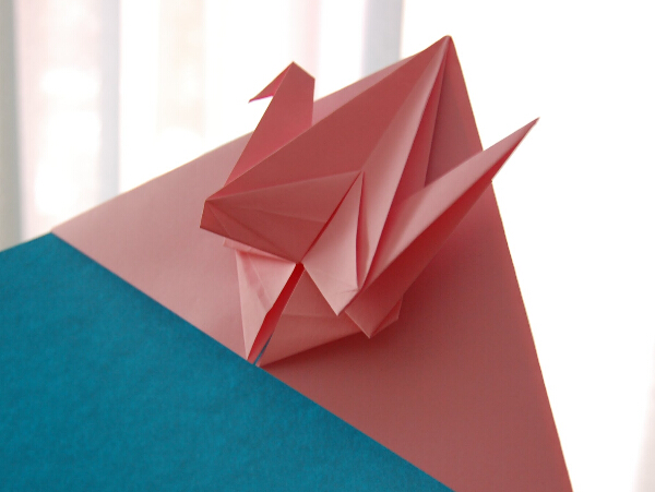 折纸千纸鹤书签的折法教程