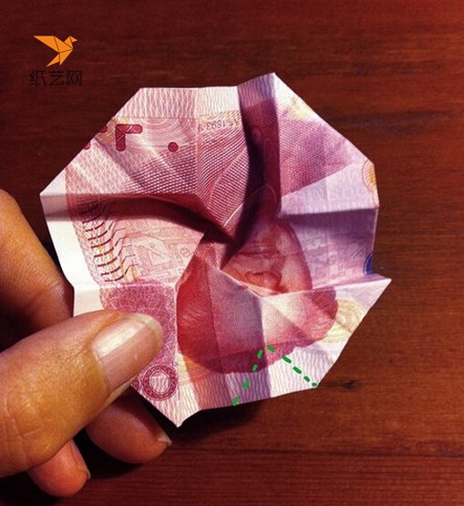 人民币折玫瑰花简单图片