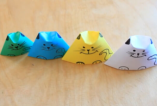儿童折纸猫|简单折纸猫的手工折纸教程