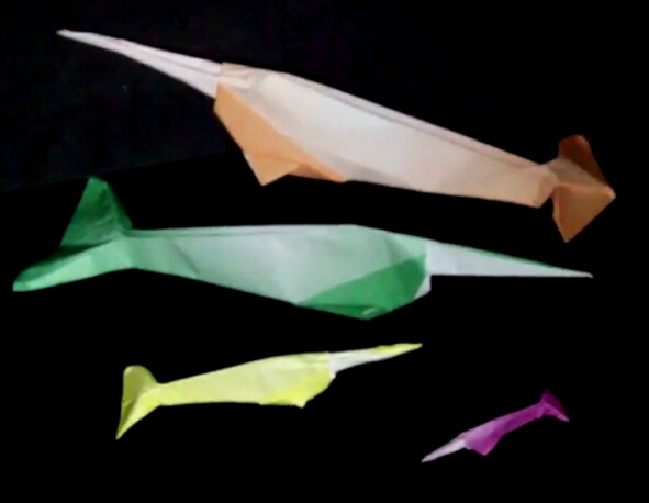 折纸独角鲸的折纸视频制作方法教程