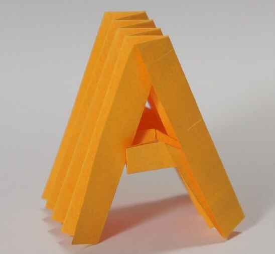 立体折纸字母A手工折纸视频教程