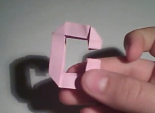 大写字母C立体折纸字母的手工折纸视频教程