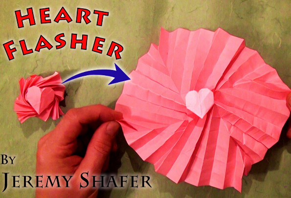 情人节魔术折纸立体旋转心的手工礼物折纸视频教程
