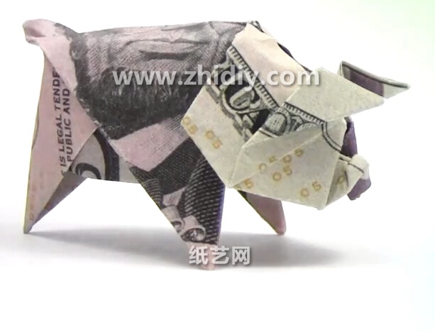 手工折纸美元折纸猪的折法教程手把手教你学习如何制作折纸猪