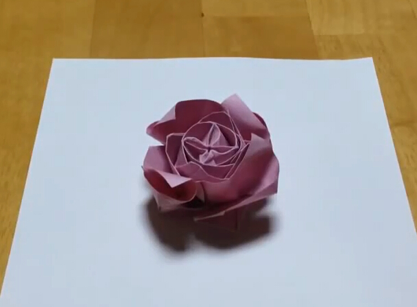 爱之心手工折纸玫瑰花的折纸视频教程