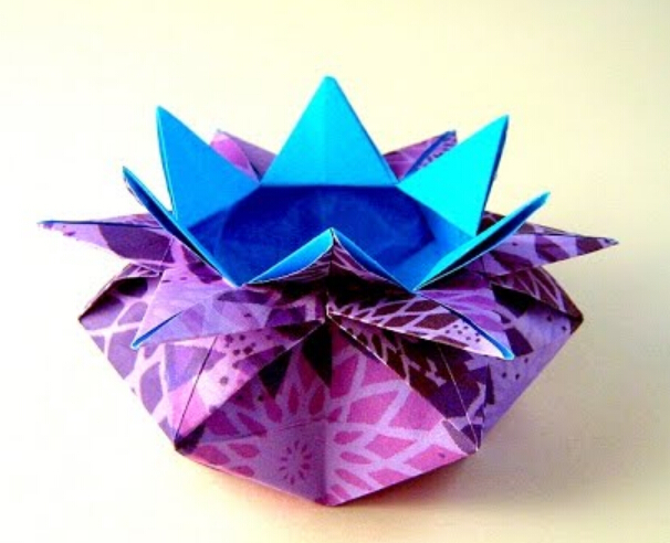 折纸16角盒子的折纸视频教程|创意收纳盒手工制作