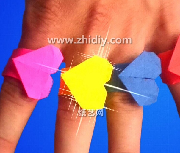 手工折纸心折纸戒指的折法教程手把手教你学习折纸心戒指