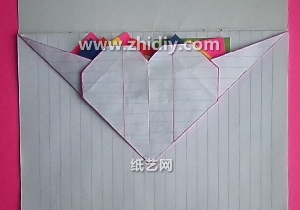 手工折纸视频教程教你学习如何制作出漂亮的折纸心收纳小口袋制作