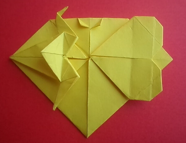 千纸鹤折纸心组合式折纸教程
