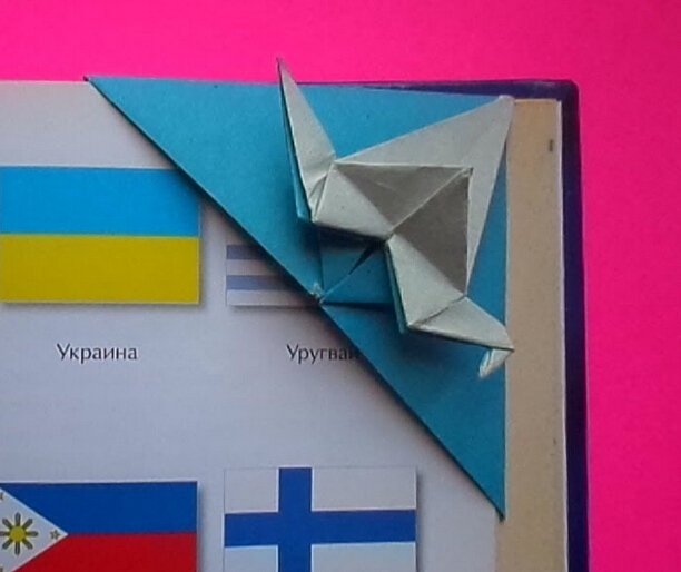 三角简单折纸千纸鹤书签的折法