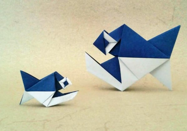 折纸大全—折纸水虎鱼手工折纸鱼制作教程