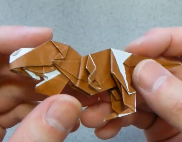 恐龙折纸大全—折纸霸王龙的折法视频教程