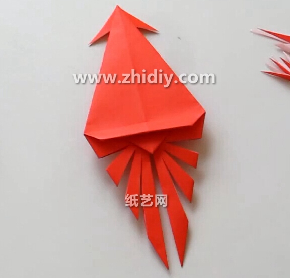 手工折纸乌贼的折法教程手把手教你学习如何制作折纸乌贼