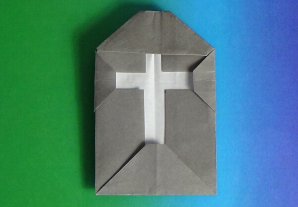 万圣节折纸十字架墓碑手工折纸视频教程