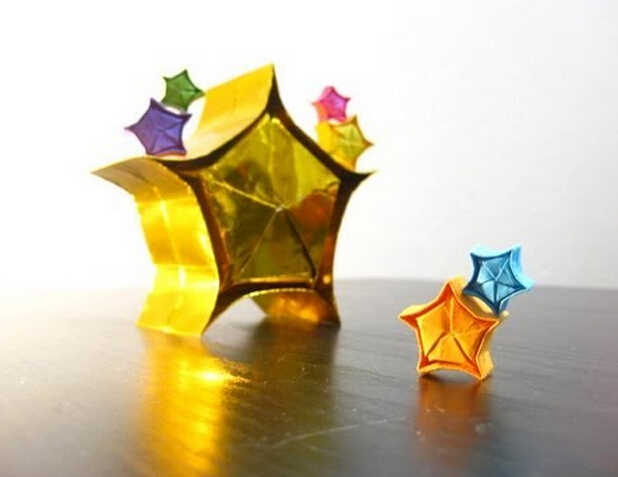 折纸大全立体3D折纸星星的折纸视频教程