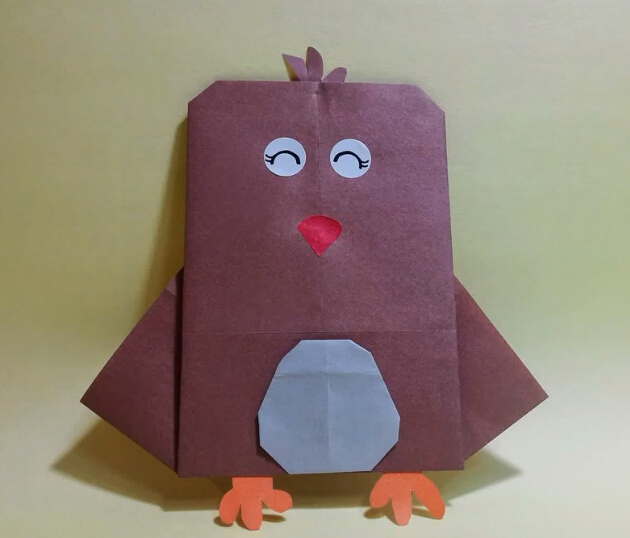 感恩节折纸火鸡的简单手工折纸教程