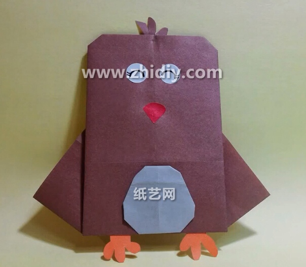感恩节折纸火鸡的简单手工折纸教程