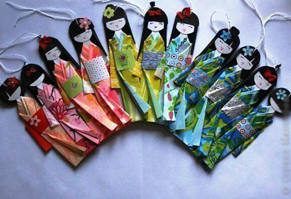 女生节和服纸娃娃手工制作折叠制作教程