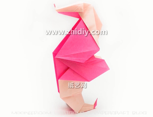 手工折纸海马的折法教程教你学习如何制作折纸海马