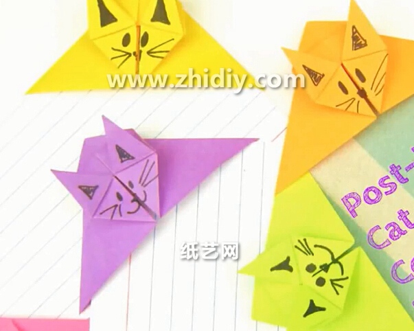 手工折纸小猫书签的折法教程手把手教你学习如何制作折纸小猫书签