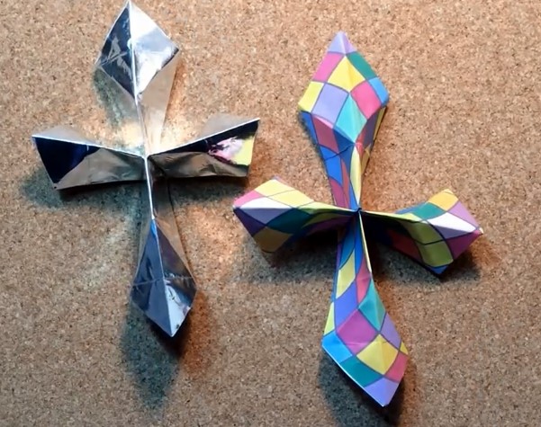 折纸十字架立体折纸制作教程