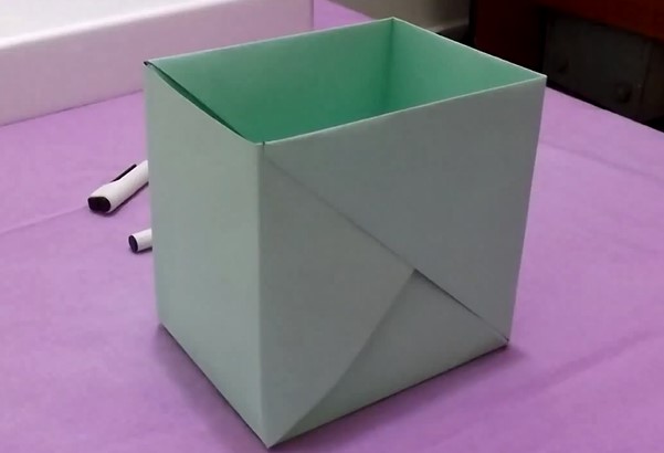 简单折纸盒子|折纸收纳盒的手工制作教程