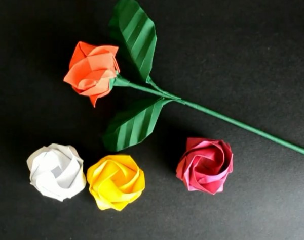 折纸玫瑰川崎玫瑰的折法制作教程