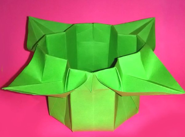 手工简单折纸花盒子的制作教程|折纸花收纳盒的折法