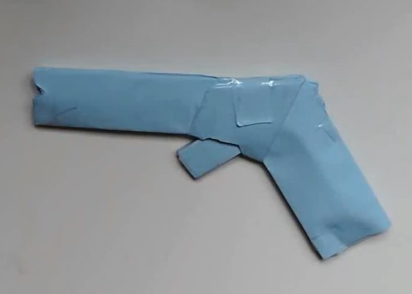 儿童折纸玩具简单手工折纸手枪制作教程