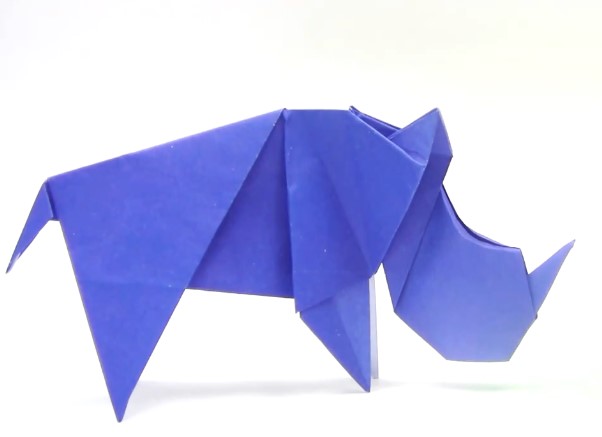折纸大全—折纸犀牛的折纸视频教程