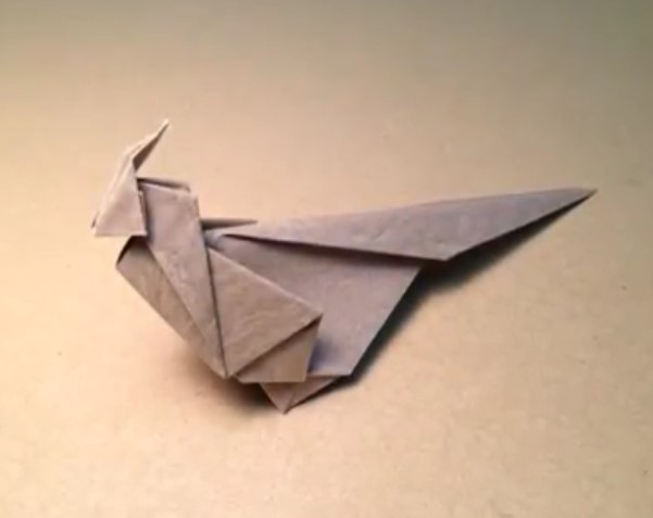折纸鸟大全—手工折纸绿雉折纸手工制作教程