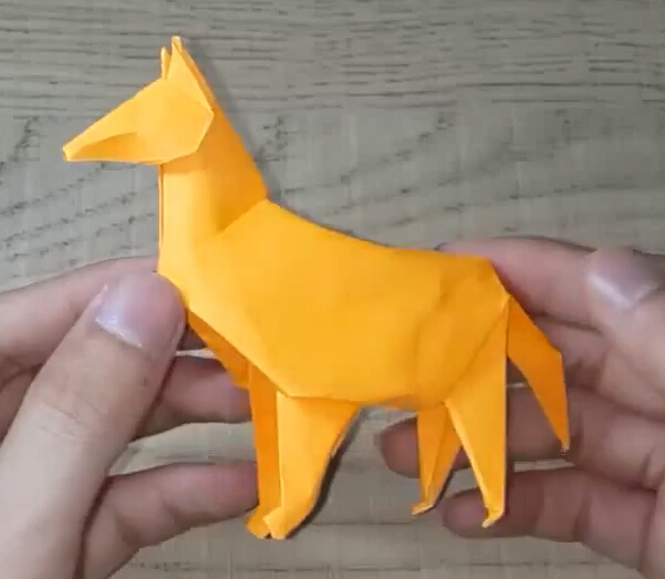 折纸大全—立体折纸小狗的折法视频教程