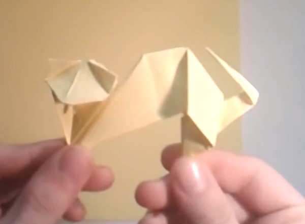 简单手工折纸猫的折法视频教程